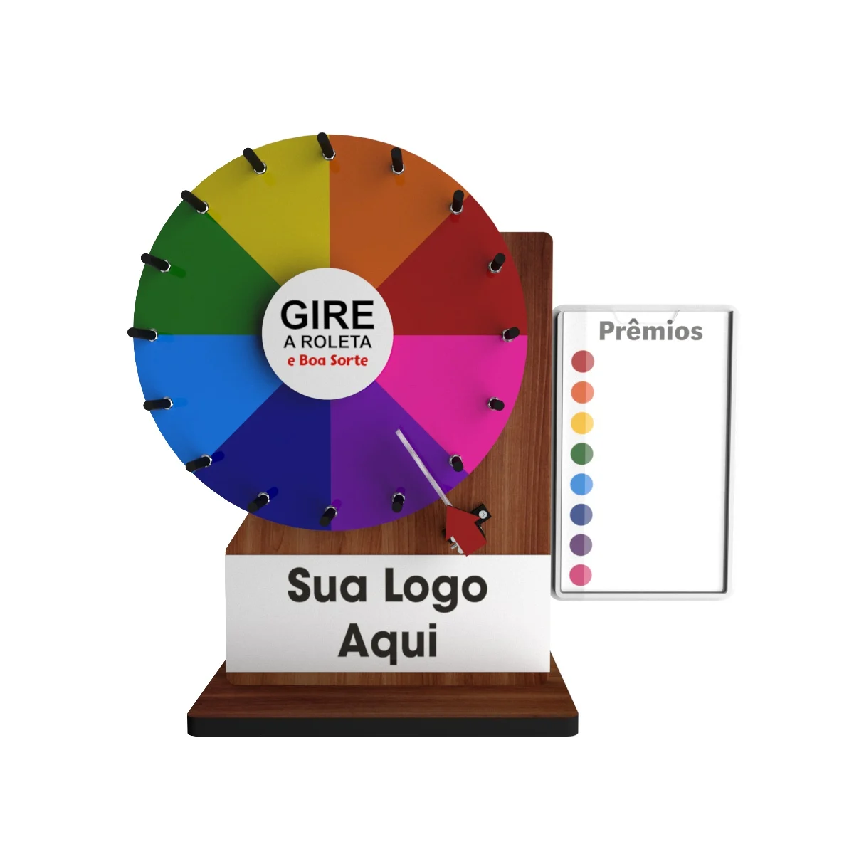 Roleta balcão prêmios Brindes  disco 25cm MDF c/suporte