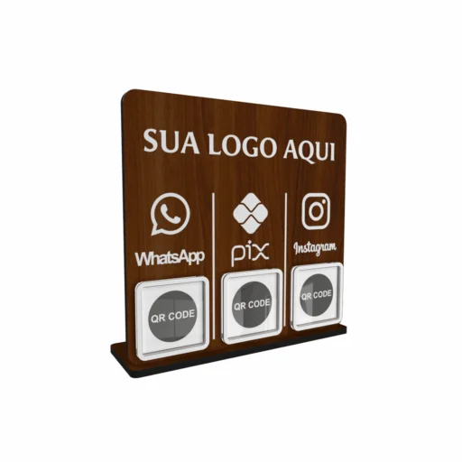 Placa Pix QR Code MDF Personalizada para Pagamento 15x22cm