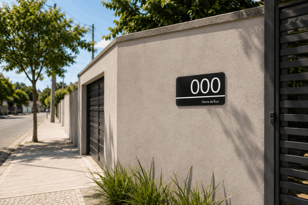 Placa de Endereço Residencial Acrílico Personalizada 30x17cm