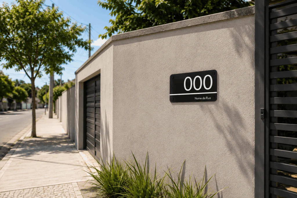 Placa de Endereço Residencial Acrílico Personalizada 30x17cm