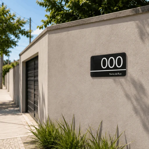 Placa de Endereço Residencial Acrílico Personalizada 30x17cm