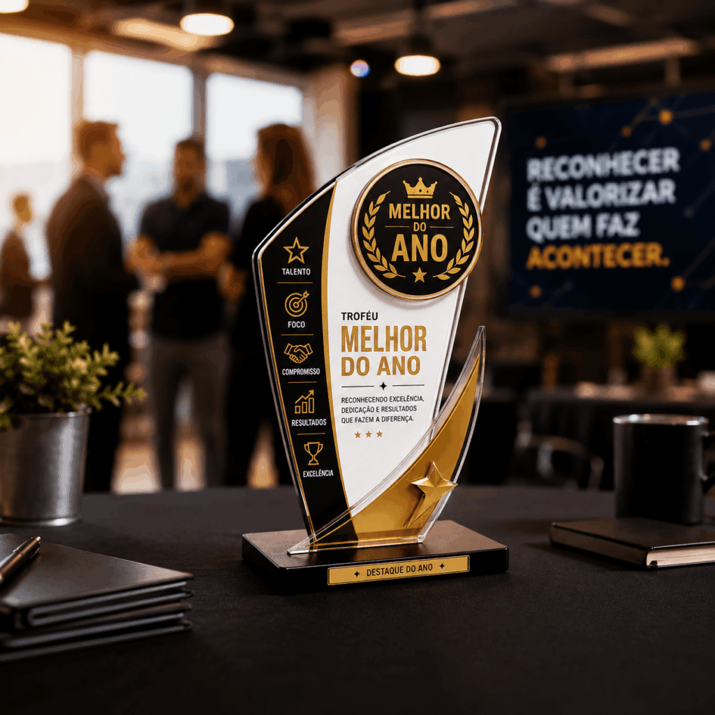 Troféu Standard P Personalizado MDF e Acrílico