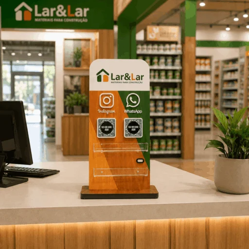 Totem de Mesa Personalizado com QR Code 45cm MDF