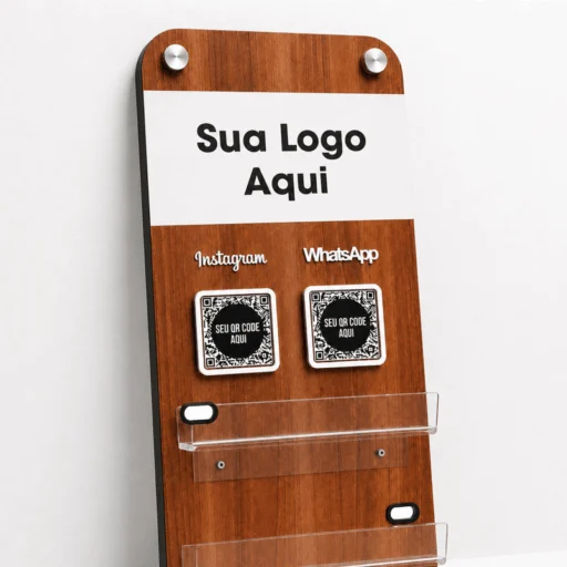 Totem de Mesa Personalizado com QR Code 45cm MDF