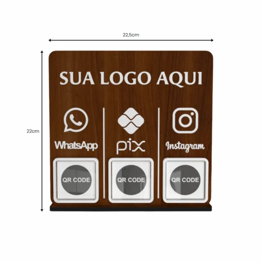 Placa Pix QR Code MDF Personalizada para Pagamento 15x22cm