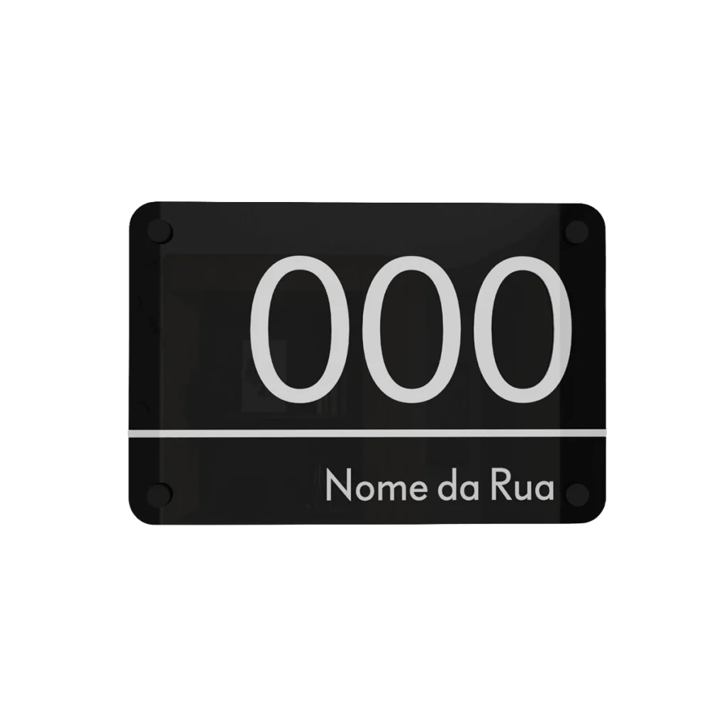 Placa de Endereço Residencial Acrílico Personalizada 30x17cm