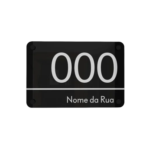 Placa de Endereço Residencial Acrílico Personalizada 30x17cm
