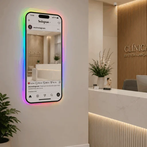 Espelho Instagram Decorativo para Lojas e Eventos RGB 90cm