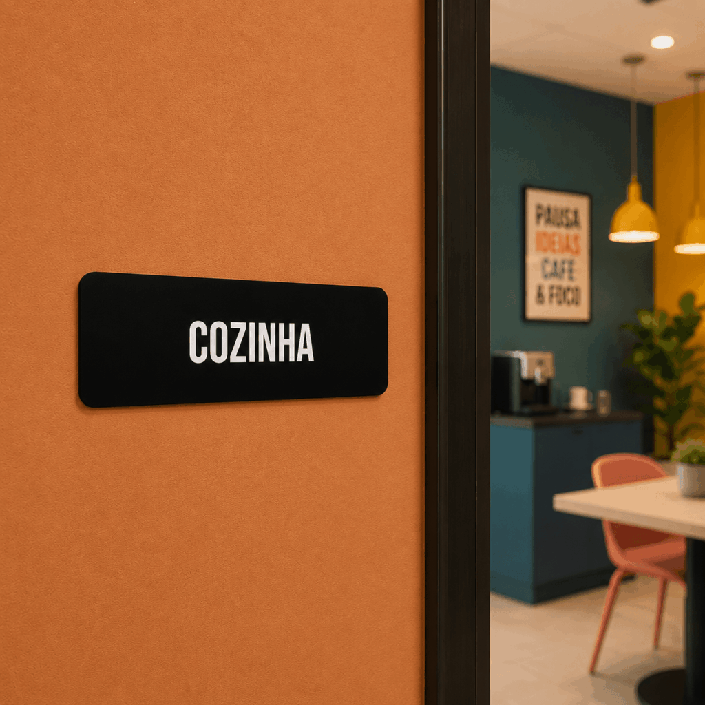 Placa de Sinalização Acrílica Personalizada UV 25x9cm