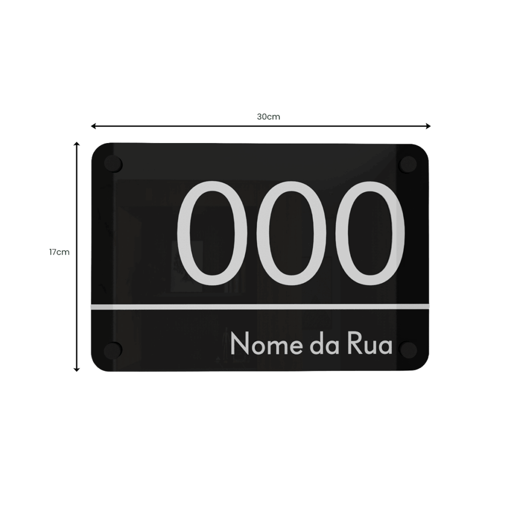 Placa de Endereço Residencial Acrílico Personalizada 30x17cm