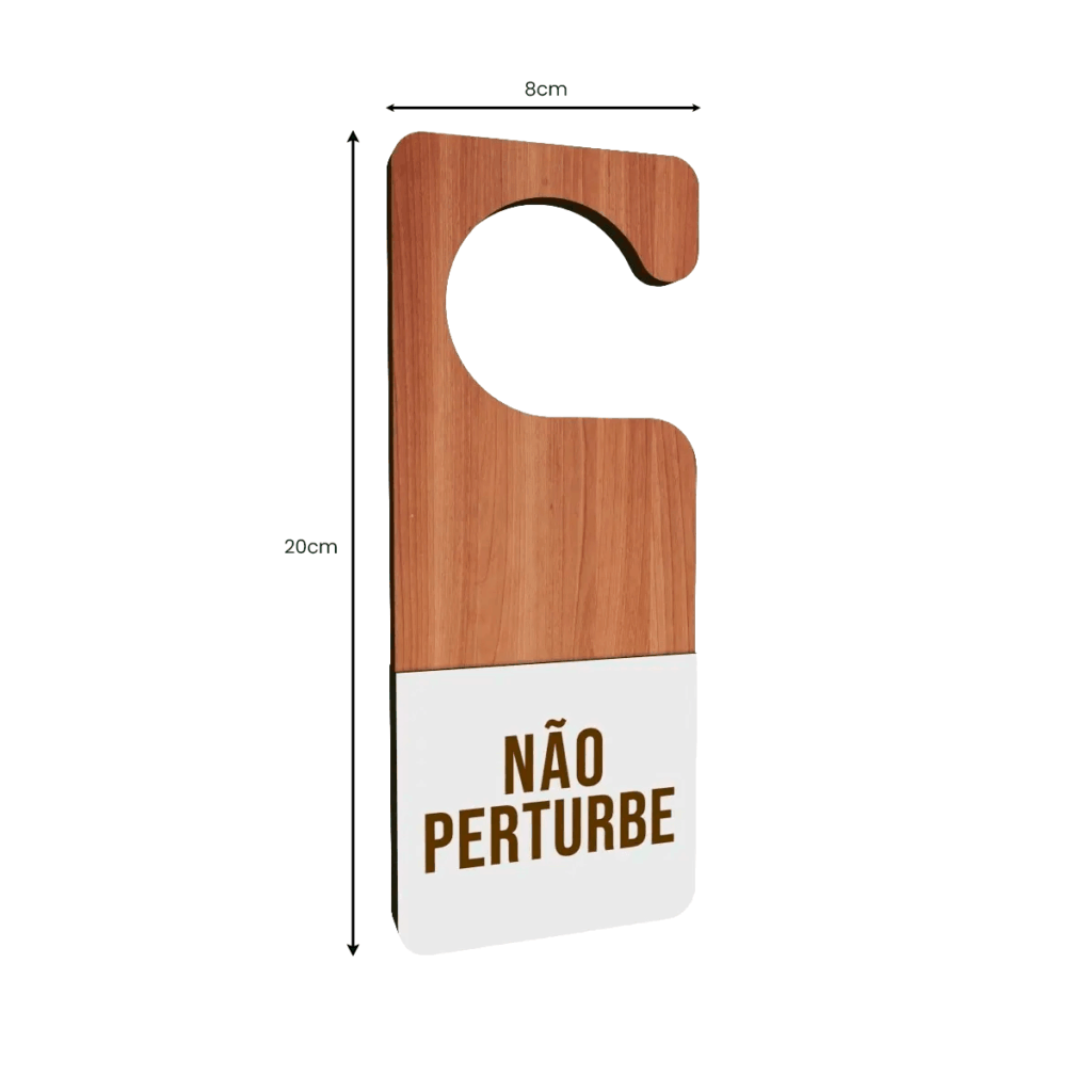 Placa Não Perturbe Maçaneta MDF Personalizada 8x20cm