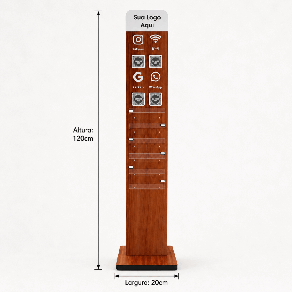 Totem de Carregamento Celular Personalizado 1,20m MDF