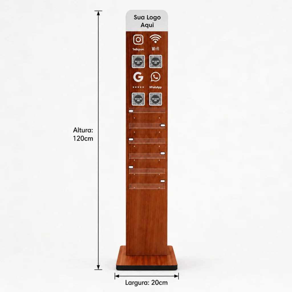 Totem de Carregamento Celular Personalizado 1,20m MDF