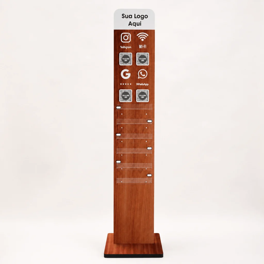 Totem de Carregamento Celular Personalizado 1,20m MDF