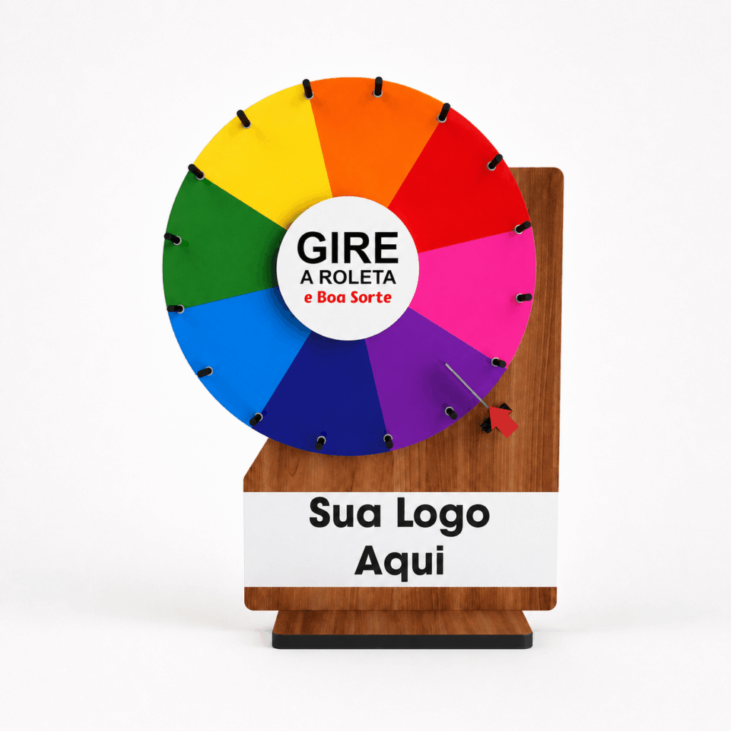 Roleta balcão prêmios Brindes e Divulgação disco 35cm MDF