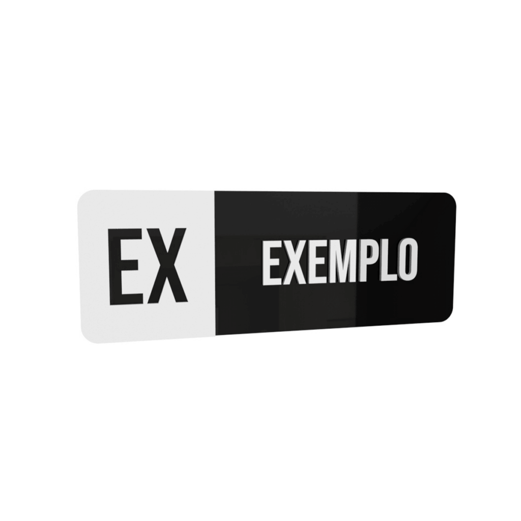 Placa de Sinalização Acrílica Personalizada Aplique 25x9cm