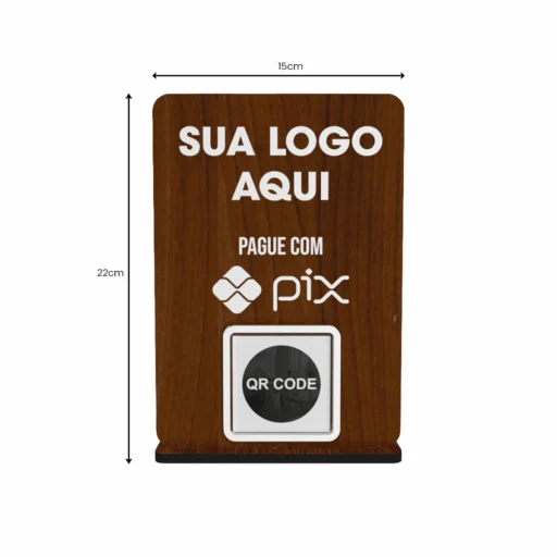 Placa Pix QR Code MDF Personalizada para Pagamento 15x22cm