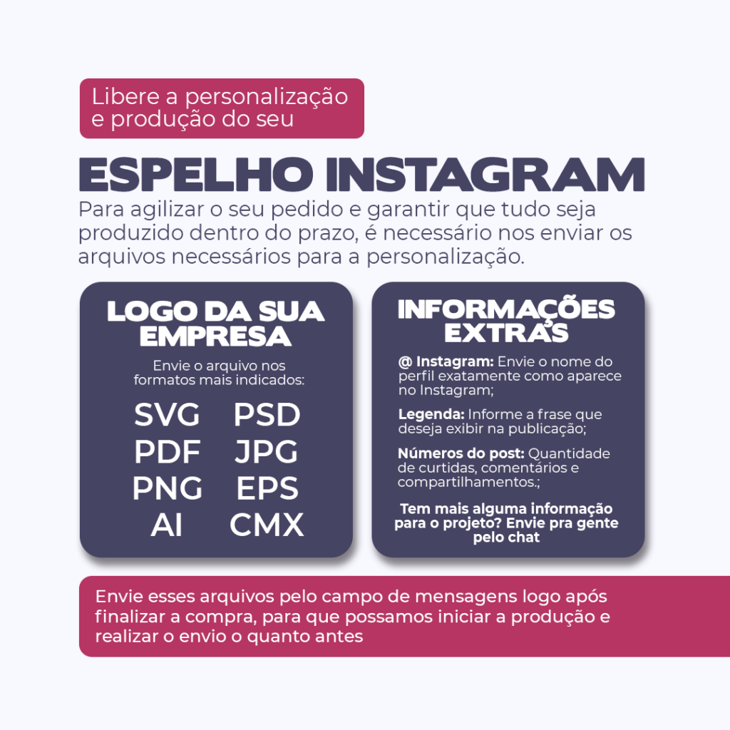 Espelho Instagram Decorativo para Lojas e Eventos RGB 1.60m