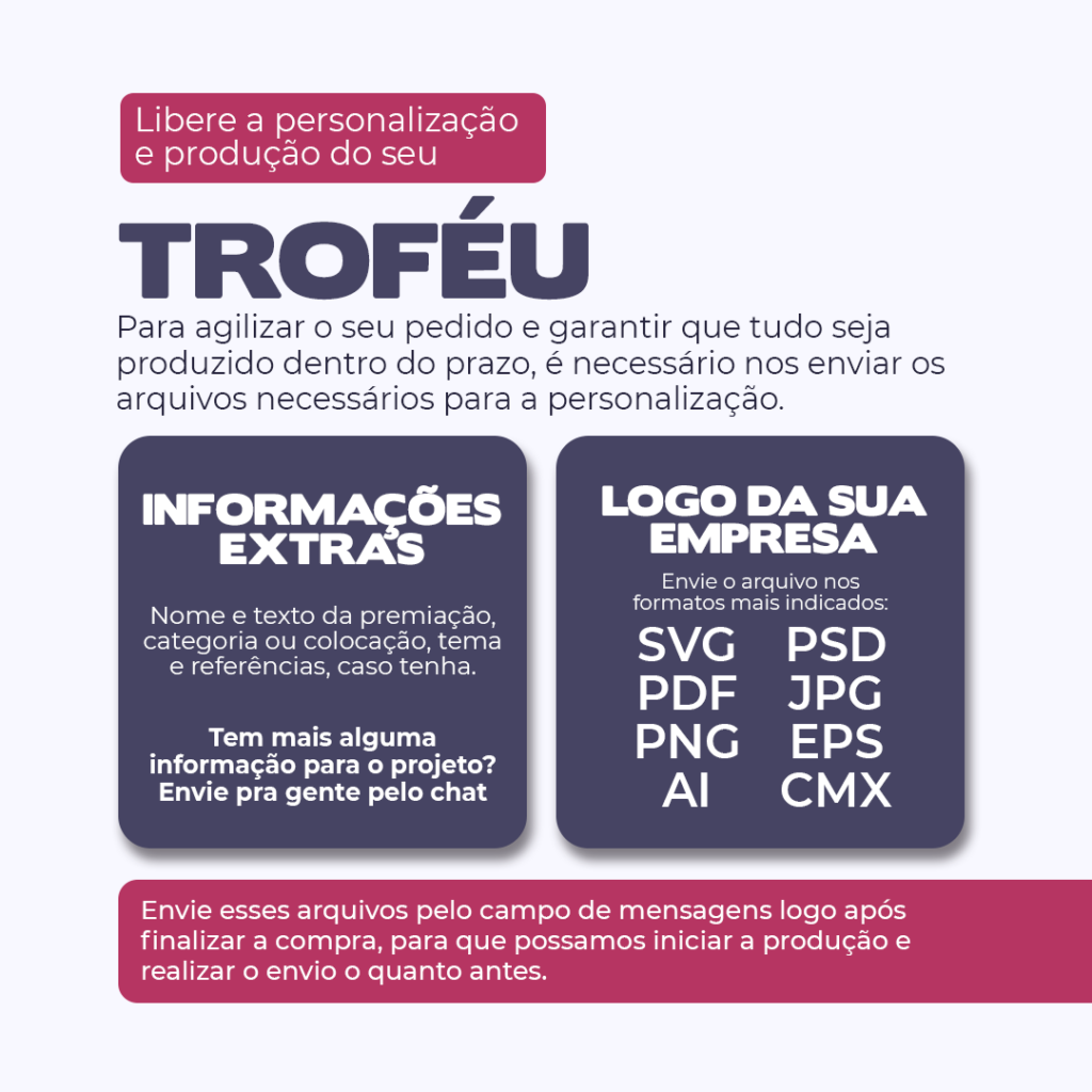 Troféu Premium G Personalizado para Premiação