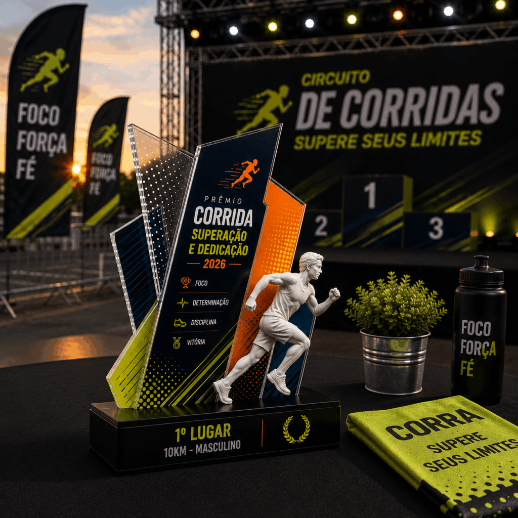 Troféu Master G Personalizado em Acrílico com Objeto 3D