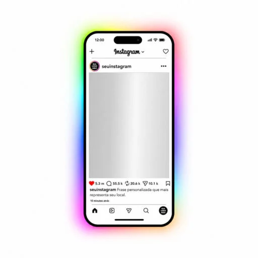 Espelho Instagram Decorativo para Lojas e Eventos RGB 90cm