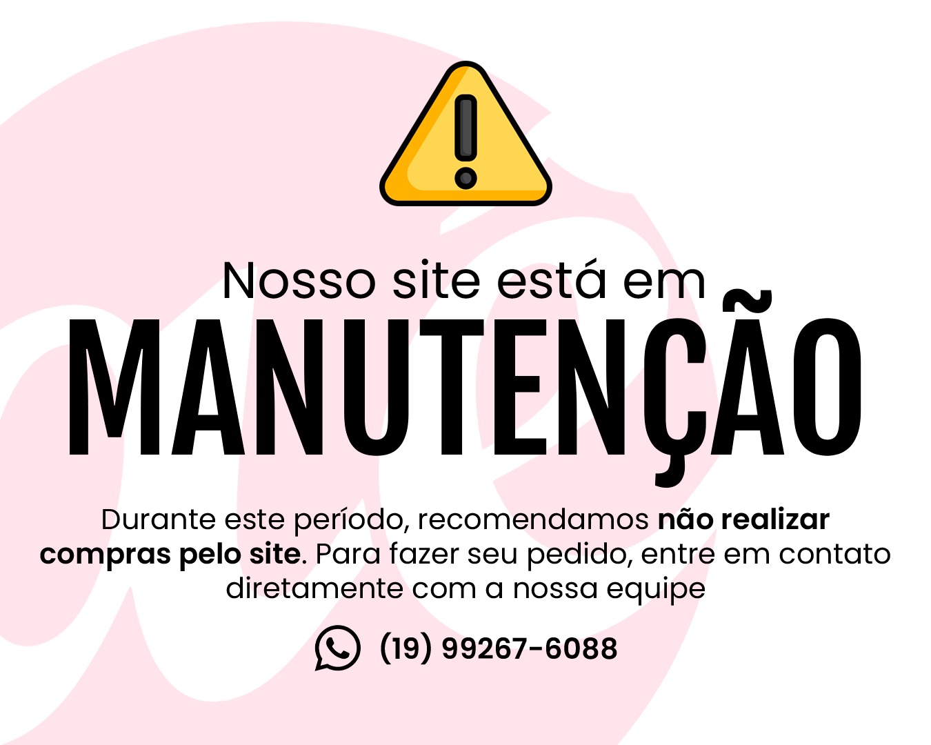 Aviso de manutenção