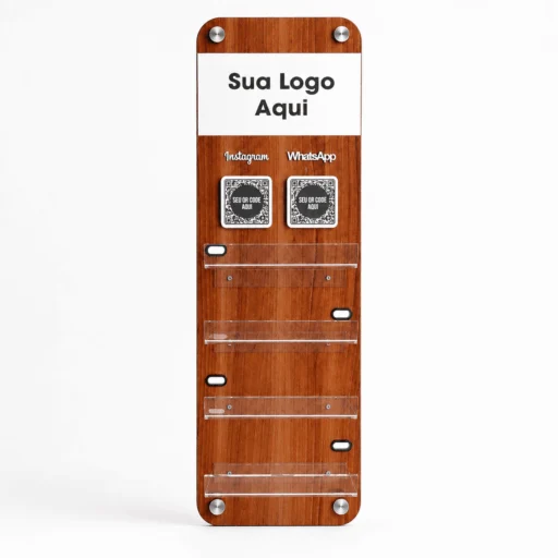Totem Carregamento de Celulares 60cm Qr Code Para Parede MDF