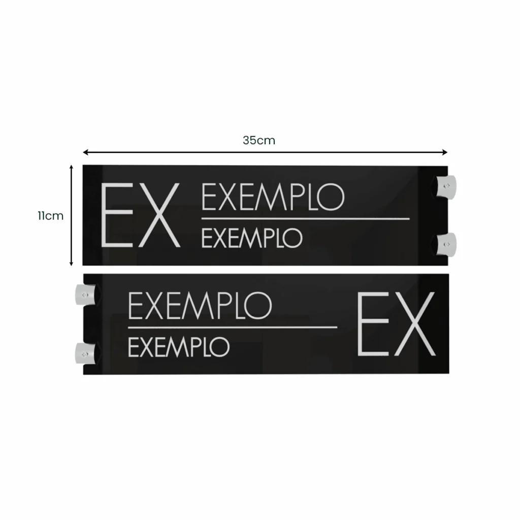 Placa de Sinalização Dupla Face Acrílica Personalizada 35x11