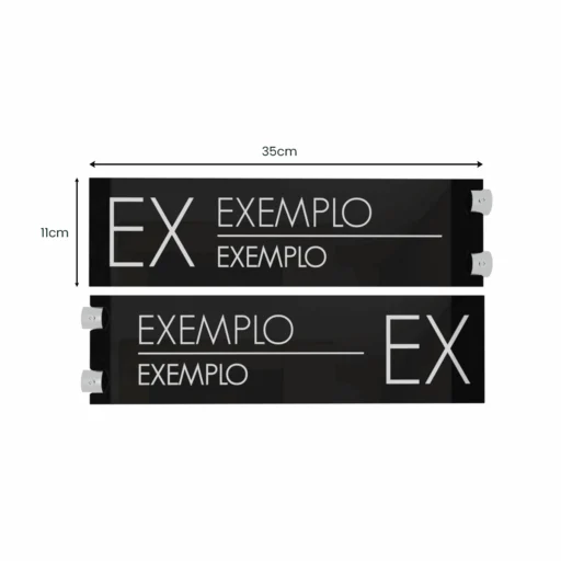 Placa de Sinalização Dupla Face Acrílica Personalizada 35x11