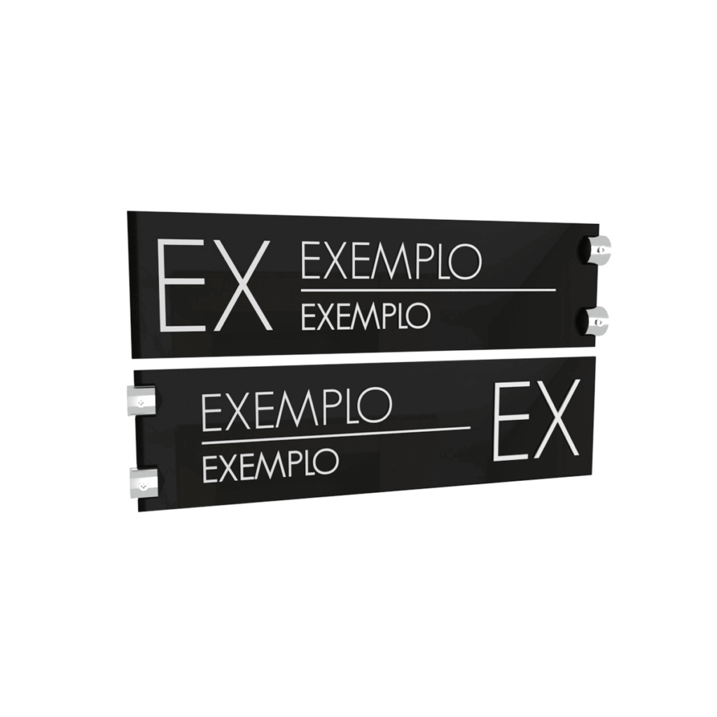 Placa de Sinalização Dupla Face Acrílica Personalizada 35x11