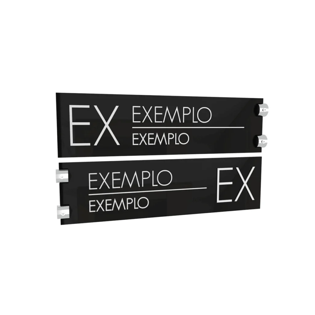 Placa de Sinalização Dupla Face Acrílica Personalizada 35x11
