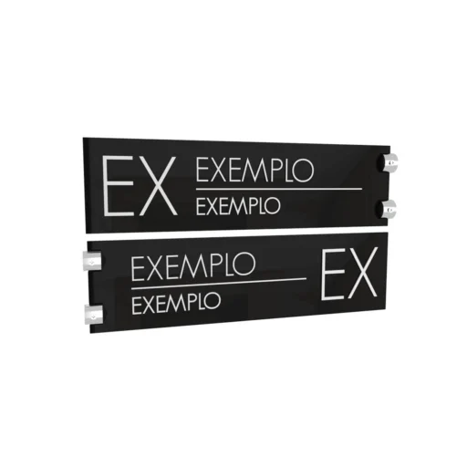 Placa de Sinalização Dupla Face Acrílica Personalizada 35x11