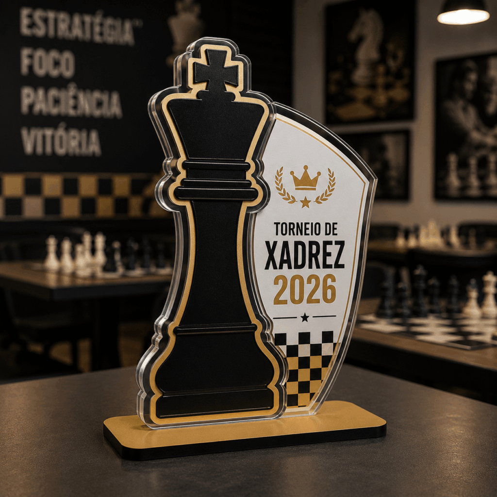 Troféu Standard M Personalizado MDF e Acrílico