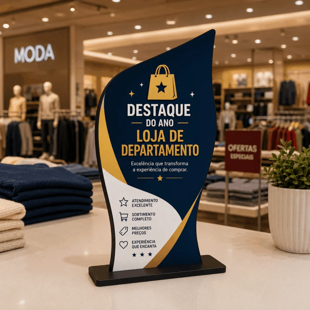 Troféu Light MDF M Personalizado para Premiações