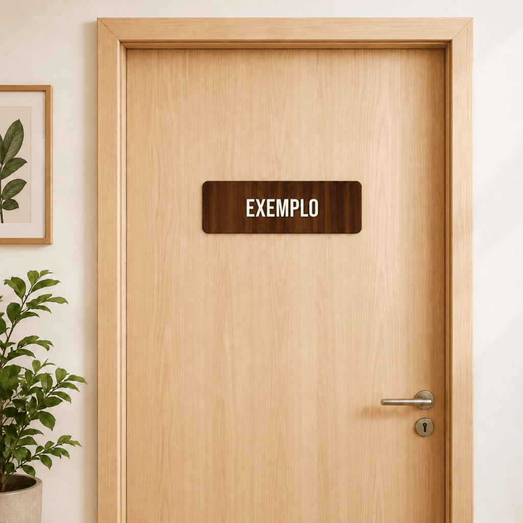 Placa de Sinalização MDF Retangular Personalizada UV  25x9cm