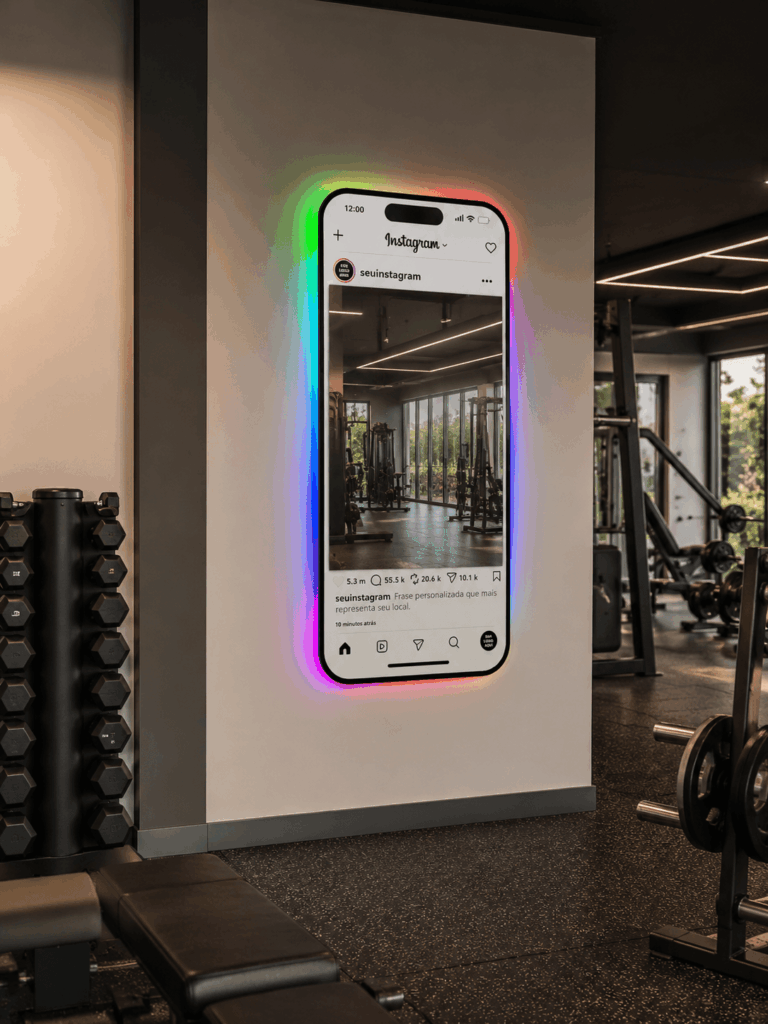 Espelho Instagram Decorativo para Lojas e Eventos RGB 1.30m