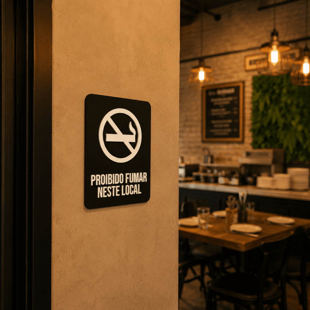 Placa de Sinalização Acrílica Personalizada com Aplique