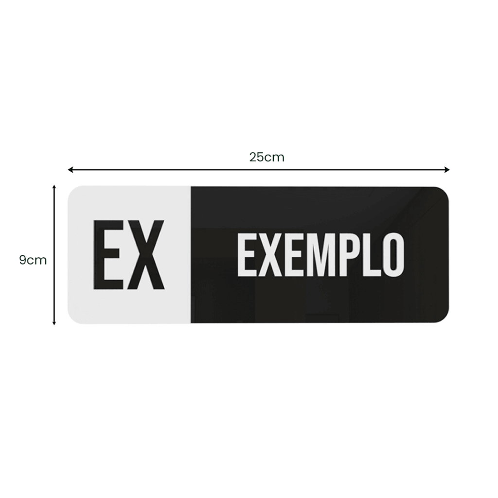 Placa de Sinalização Acrílica Personalizada Aplique 25x9cm