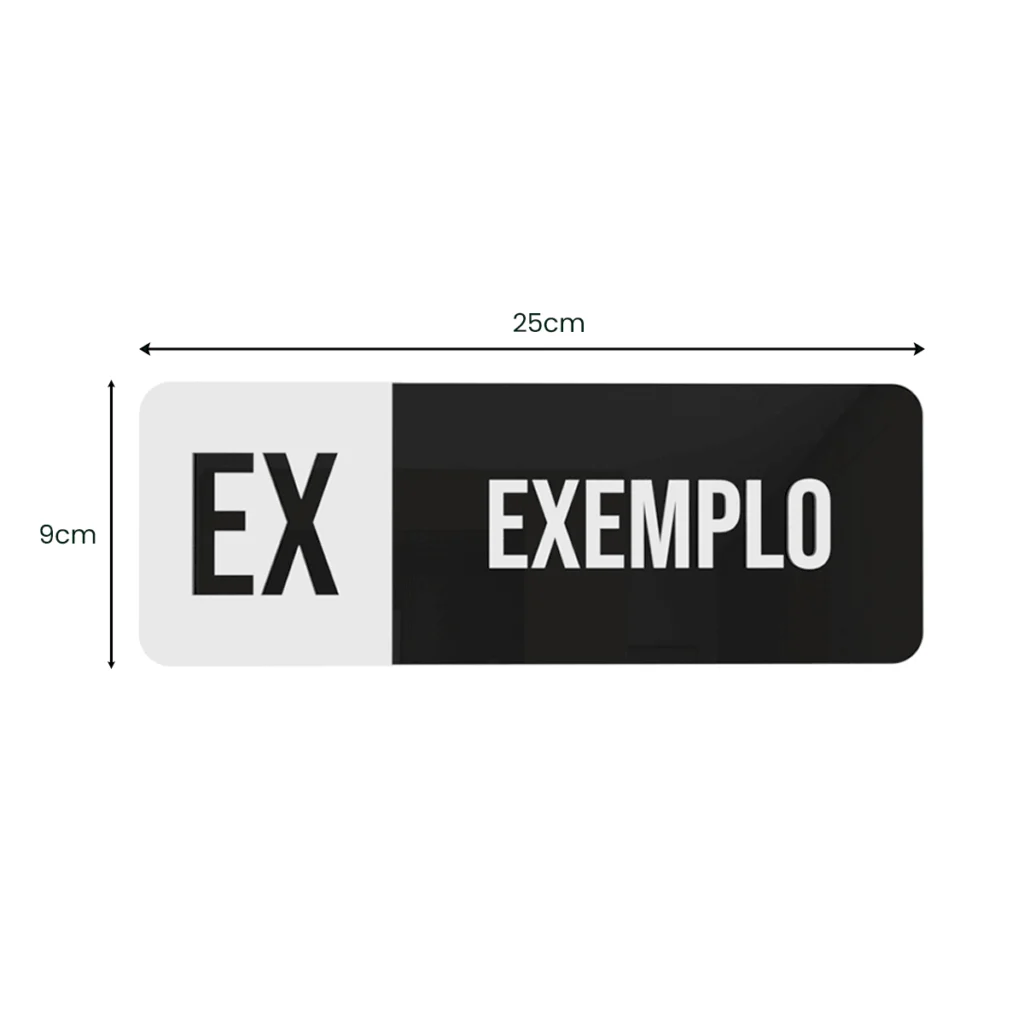 Placa de Sinalização Acrílica Personalizada Aplique 25x9cm