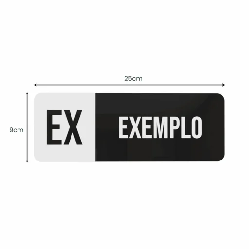 Placa de Sinalização Acrílica Personalizada Aplique 25x9cm