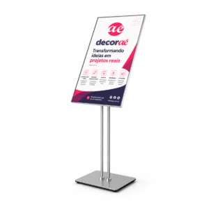 Painel Luminoso LED com Pedestal Personalizado 50x70cm