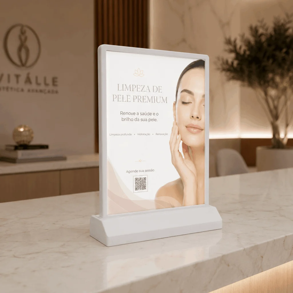 Painel Luminoso A4 de Mesa Personalizado Vertical LED