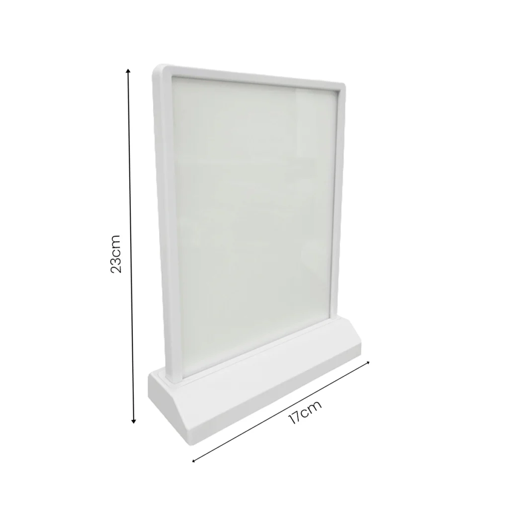 Painel Luminoso A5 de Mesa Personalizado Vertical LED