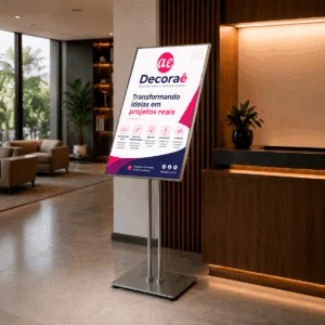 Painel Luminoso LED com Pedestal Personalizado 50x70cm