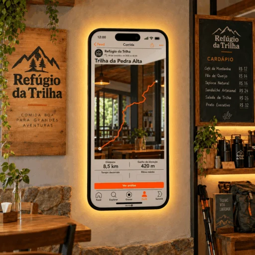Espelho Strava Personalizado LED Instagramável 130x60cm