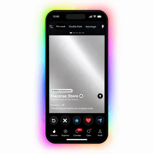 Espelho Tinder Personalizado LED RGB Instagramável 160x74cm