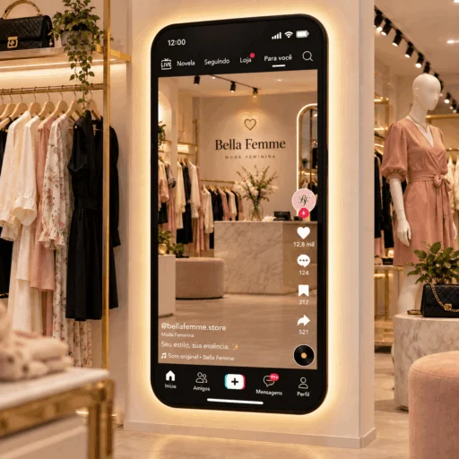 Espelho TikTok Personalizado com LED Instagramável 160x74