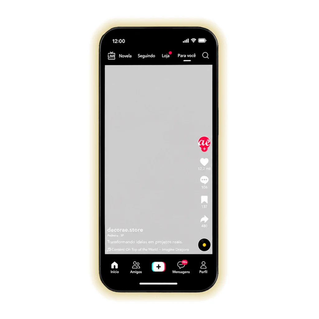 Espelho TikTok Personalizado com LED Instagramável 130x60