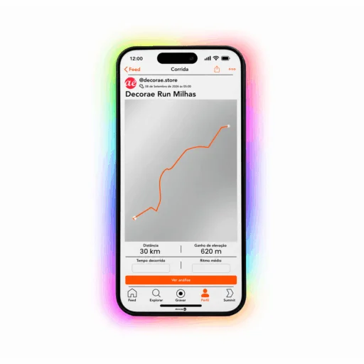 Espelho Strava Personalizado LED RGB Instagramável 90x41,5cm