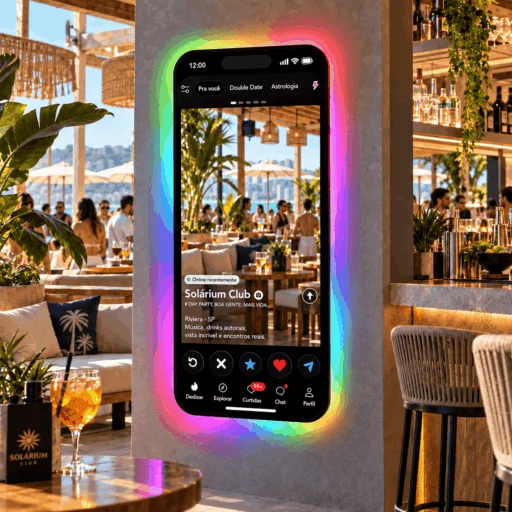 Espelho Tinder Personalizado LED RGB Instagramável 130x60cm